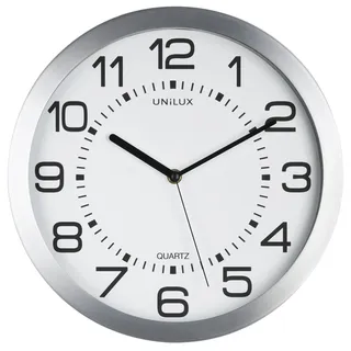 Unilux Wanduhr Moon mit Beleuchtung 35,5cm in metallgrau mit Ziffern-Licht