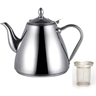 ZSH Teekanne, (1.2/1,5 / 2l) 304 Edelstahl Tee Pot Easy goot Teekanne mit Infuser-Korb, für Restaurants, Konferenzräume, Wohnzimmer (Size : 2L)