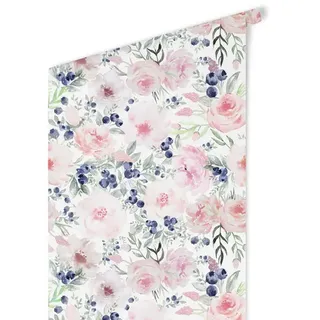 K&L Wall Art Vliestapete »Vintage Vliestapete«, Pastell blaue Beeren Blumen, mehrfarbig, matt - bunt