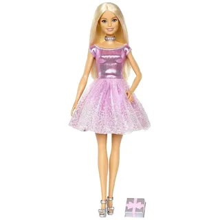 Mattel GDJ36 - Barbie - Happy Birthday Puppe mit Glitzer-Party Kleid
