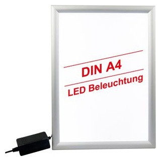 Böttcher-AG Klapprahmen DIN A4, Aluminium, Profil 25 mm, LED-Beleuchtung