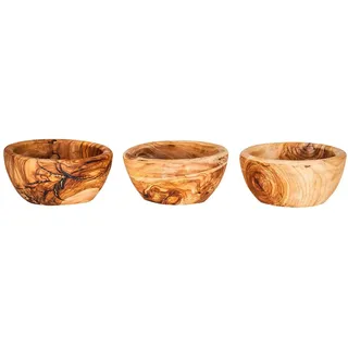 Levandeo® Dekoschale, 3er Set Schüssel ca. 12x4cm Schale Holz Olivenholz Holzschale