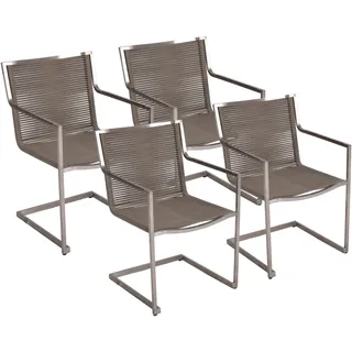 Garden Pleasure Sienna Gartenstuhl 56 x 57 x 87 cm edelstahl/grau 4er Set