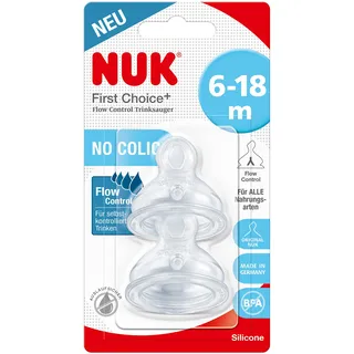 NUK First Choice+ Flow Control Trinksauger für Babyflaschen | 6–18 Monate