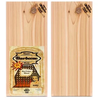 Axtschlag Holzplanke XL 40 x 15 cm Holz rot
