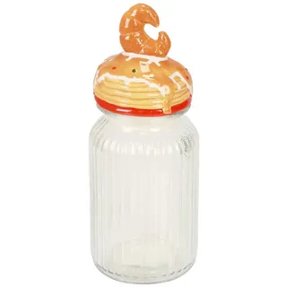 Florists Products Tischvase Bonboniere Glas Keksglas mit Deckel Croissant Keramik Pancakes Ø11cm