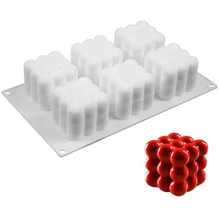 DUBENS Mousse-Kuchenform, Silikon Backform/Muffinform für Muffins, Cupcakes, Kuchen, Pudding, Eiswürfel und Gelee, Brotbackform, 3D Backformen DIY Mold (Zauberwürfel)