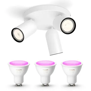 Philips Hue Pongee Aufbauspot Mit 3 Lichtpunkten Gu10 (weiß) Weißes Und Farbiges Licht - White And Color Ambiance