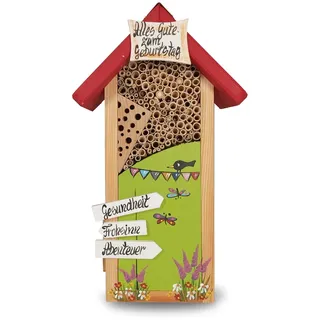 Insektenhaus Geburtstag, kiwigrün, Insektenhotel, Nistkasten Bienenhotel