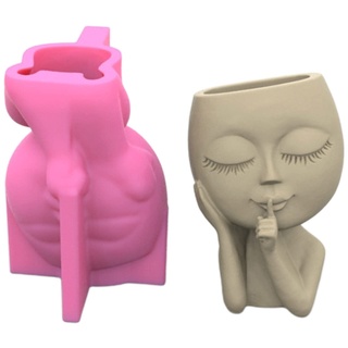 LUCKGONI Silikon-Pflanzgefäßform, groß für Puppen, Blumentopf, Vase, Form für Beton, Zement, Harz, Gießform für DIY Handwerk