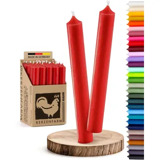 Stabkerzen 10 Stück Tafelkerzen durchgehend gefärbt Spitzkerzen für die Tisch-Deko zur Hochzeit Weihnachten & Party Farbe: Rot Höhe:18cm