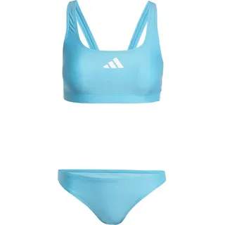 adidas 3-Streifen V-Back Bikini Lucid Cyan / White 36    
