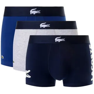 Lacoste Trunks Big Croc Print Dunkelblau/Grau XL 3er Pack