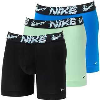 Nike Boxershorts Brief 3Pk Underwear aus Dri-Fit Essential Micro, 3er Set Herren-Boxershorts - 0000KE1157, Photo Blue/Vapor Green/Black Alcmy Wb, XL