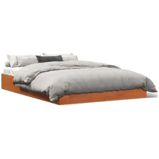 vidaXL Massivholzbett 160 x 200 cm Wachsbraun