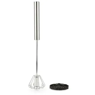 FALINGO Schneebesen-Rührelement Quirl Handrührer Milchaufschäumer zum Mixen & Rühren inkl. Standrack, Hohe Schlagkraft, Ersetzt elektrischen Mixer schwarz