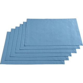 REDBEST Platzset Tischset "Seattle" 6er-Pack, (6-St), Baumwolle Uni blau