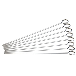 Rosenstein & Söhne Schaschlik-Grillspieße aus Edelstahl im günstigen 8er-Set, je 31 cm