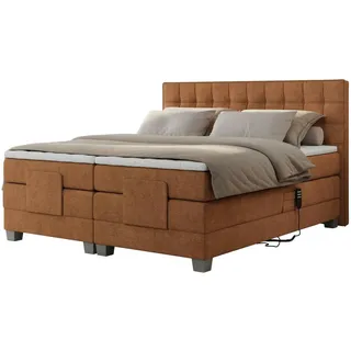 MKS Boxspringbett 140 x 200 cm H3 Orange