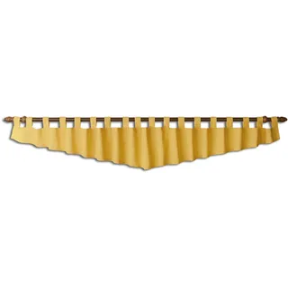 Querbehang Hetty gelb unifarben | Deko-Behang aus hochwertigem Webstoff mit Schlaufen | gepflegt-rustikaler Landhaus-Stil für Küche, Esszimmer, Gästewohnung, Kaminzimmer H x B 40 x 200 cm