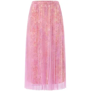 RICHROYAL Midi Plisseerock mit Blumenprint, Farbe:pink, Größe:42 - 42