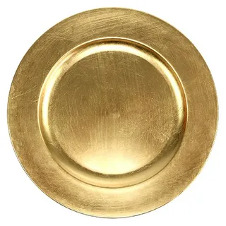 Florists Products Kunststoffteller Deko-Teller Gold Ø28cm Tischdeko Weihnachtsdeko