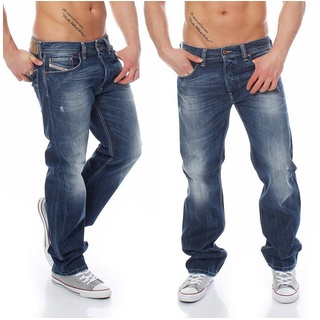 Diesel 5-Pocket-Jeans Diesel Herren Jeans - LARKEE-RELAXED 008B9 5 Pocket Style, Dezenter Used-Look, Länge: inch 32 blau