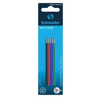 Schneider Kugelschreibermine Take 4 sortiert 5 Stück Blau/Schwarz/Grün/Rot