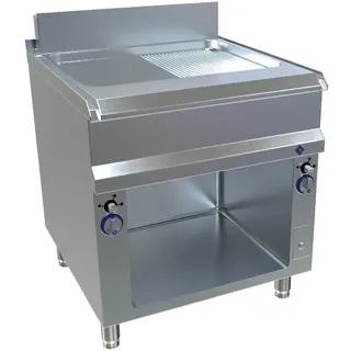 MKN Optima 850 Gas Griddleplatte 2 halb geriffelt