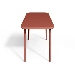 Garten-Essgruppe für Kinder: Tisch + 4 stapelbare Stühle - Metall - Terracotta - POPAYAN von MYLIA