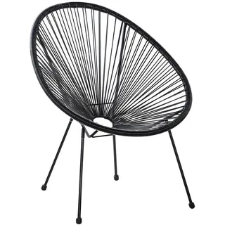 Beliani Acapulco Ii Gartenstuhl 70 x 87 x 90 cm schwarz