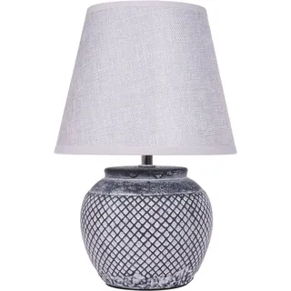 BRUBAKER Tischleuchte Nachttischlampe Grau, Ohne Leuchtmittel, Keramikfuß - moderne Tischlampe, Antik - Orientalisch grau