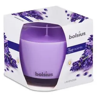 Bolsius großes Duftglas - Lavendel - Abmessung 95/95 mm mit einer Brenndauer von ca. 43 Stunden - Bolsius True Scents Duftkerzen (1 Stück)