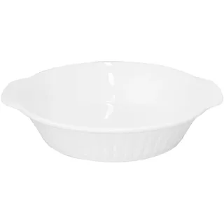 quiodok Tarteform Quicheform Keramik mit Griffen, Durchmesser 20.3 cm, Obstkuchenform, Backform Rund für Pie, Quiche, Einfach zu Reinigen, Griffiges Design, Kratz- und Schnittfest, Weiß