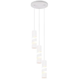 TRIO Leuchten LED Pendelleuchte, Dimmfunktion, LED wechselbar, warmweiß, Cluster hängend über Esstisch Couchtisch Treppenhaus dreiflammig Ø28cm weiß