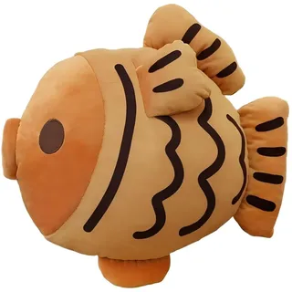 Xiyocadt Fisch Kissen im Taiyaki-Design – Weiches Kuscheltier Fisch, niedliches Plüschtier als Geschenk für Kinder & Erwachsene, dekoratives Kuschelkissen für Sofa, Bett und Kinderzimmer (35cm)
