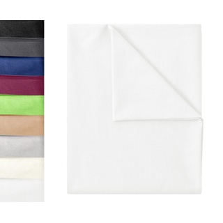 GREEN MARK Textilien Klassische Bettlaken | Betttuch | Laken | Leintuch | Haustuch 100% Baumwolle ohne Gummizug vielen Größen und Farben Größe: 150x250 cm, weiß
