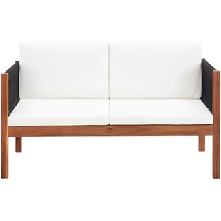 vidaXL Gartensofa 2-Sitzer braun/weiß