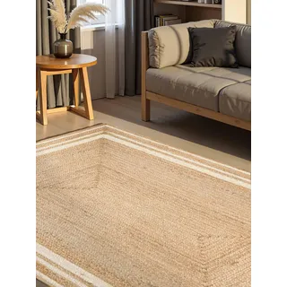 HANSE HOME Looma Juteteppich 200 x 300 cm Beige/Gold/Weiß