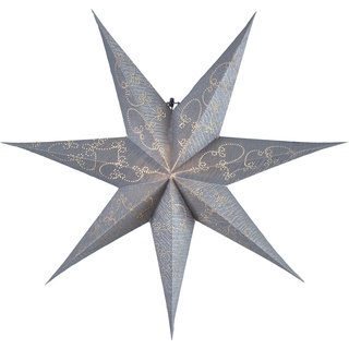 Star 501-20, Papierstern "Decorus", 7 zackig, Papier, Silber, 1.5 x 6.3 x 6.3 cm