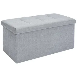 Youyijia Sitzhocker Sitzhocker mit Stauraum faltbar gepolstert 76x38x38 cm grau