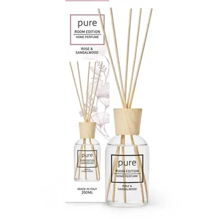 Pure Room - Raumduft Stäbchen 250ml | Rose & Sandelholz Eleganter Duftspender aus Bio-Alkohol | Langanhaltender Raumerfrischer für Wohnung & Büro