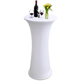 Highdi Stretch Stehtischhussen, Spandex Stretch Stehtisch Hussen Elastische Rund Stehtisch Hussen Outdoor für Bistrotisch Hochzeit Geburtstagsfeier Bankett (80cm,Weiß)