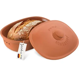 ROMERTOPF Römertopf Brottopf aus natürlicher Keramik, ideal für die Aufbewahrung von Brot und Gebäck 30x21cm