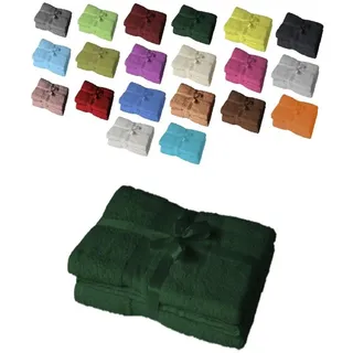 EXKLUSIV HEIMTEXTIL 4 x Saunatuch 500 g/m2 80 x 200 cm Dunkelgrün