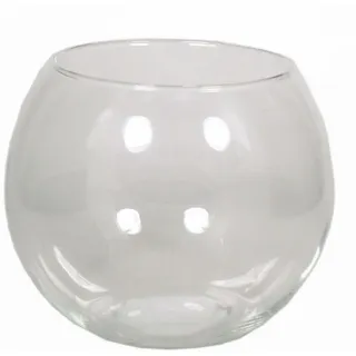 INNA-Glas Kerzenhalter Kerzen Kugelvase TOBI Ocean aus Glas, klar, 15 cm, Ø 20 cm weiß