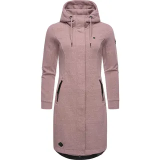 Ragwear Damen, Leichter Sweat Übergangsmantel lang windabweisend mit Kapuze Letti Long Mauve Gr. L - L