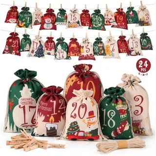 LuxusKollektion befüllbarer Adventskalender Adventskalender Befüllen 2026 DIY Säckchen Stoffbeutel Erwachsene