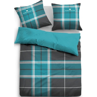 Wendebettwäsche Eric in Gr. 135x200 oder 155x220 cm, TOM TAILOR HOME, Biber, 3 teilig, mit Reißverschluss, mit GRATIS-Zugabe: Sportbeutel grün 1 St. x 155 cm x 220 cm