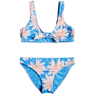 Triangel-Bikini ROXY "Ocean Treasure" Gr. 8(125-130cm), Cup B, blau (azure blue palm island rg) Mädchen Bikini-Sets Bikinis